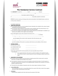 The Handyman Service Contract