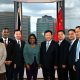 Senator the Honoourable Paula Gopee-Scoon, Minister of Trade and Industry (centre left), and Mr. Fang Wei, Vice Governor of the Jiangsu Provincial People’s Government, China (centre right) accompanied by a delegation from the Jiangsu Provincial People’s Government, China, at the Ministry’s headquarters in Nicholas Towers, Port of Spain. At third from left is Permanent Secretary in the Ministry of Trade and Industry, Mr. Randall Karim.