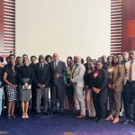 Group photo with Minister, UTT staff and students