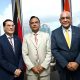 group photo of Minister, Parliamentary Secretary, and High Commissioner for the Republic of India