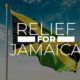 flag of Jamaica with text "Relief for Jamaica"