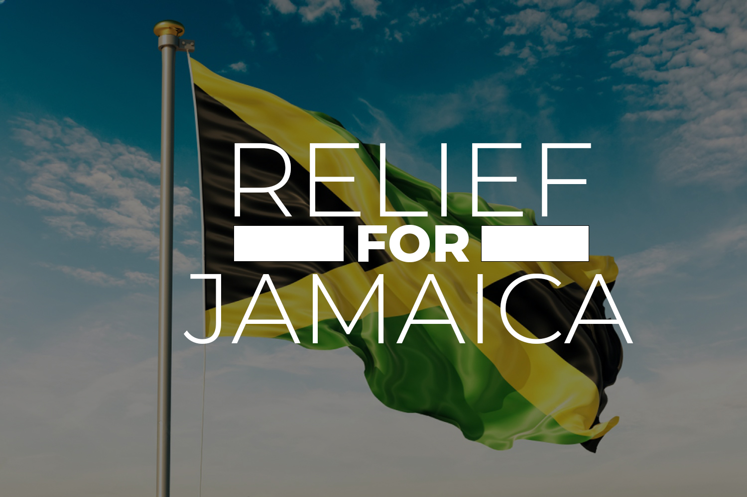 flag of Jamaica with text "Relief for Jamaica"