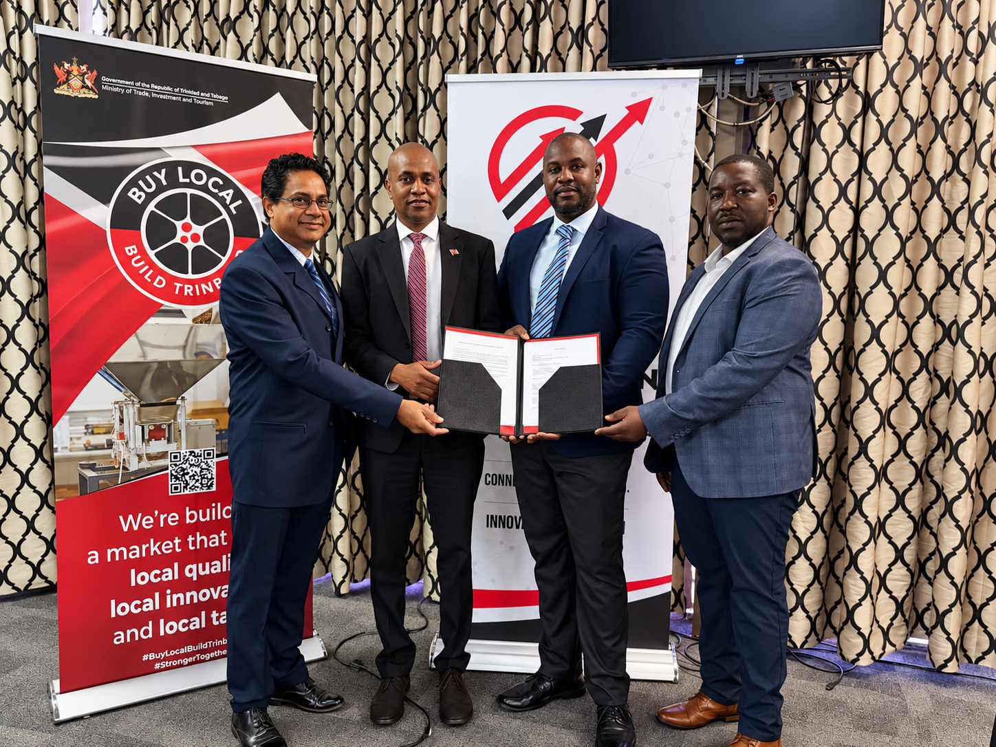 Corporate Signing Ceremony with Promotional Banners